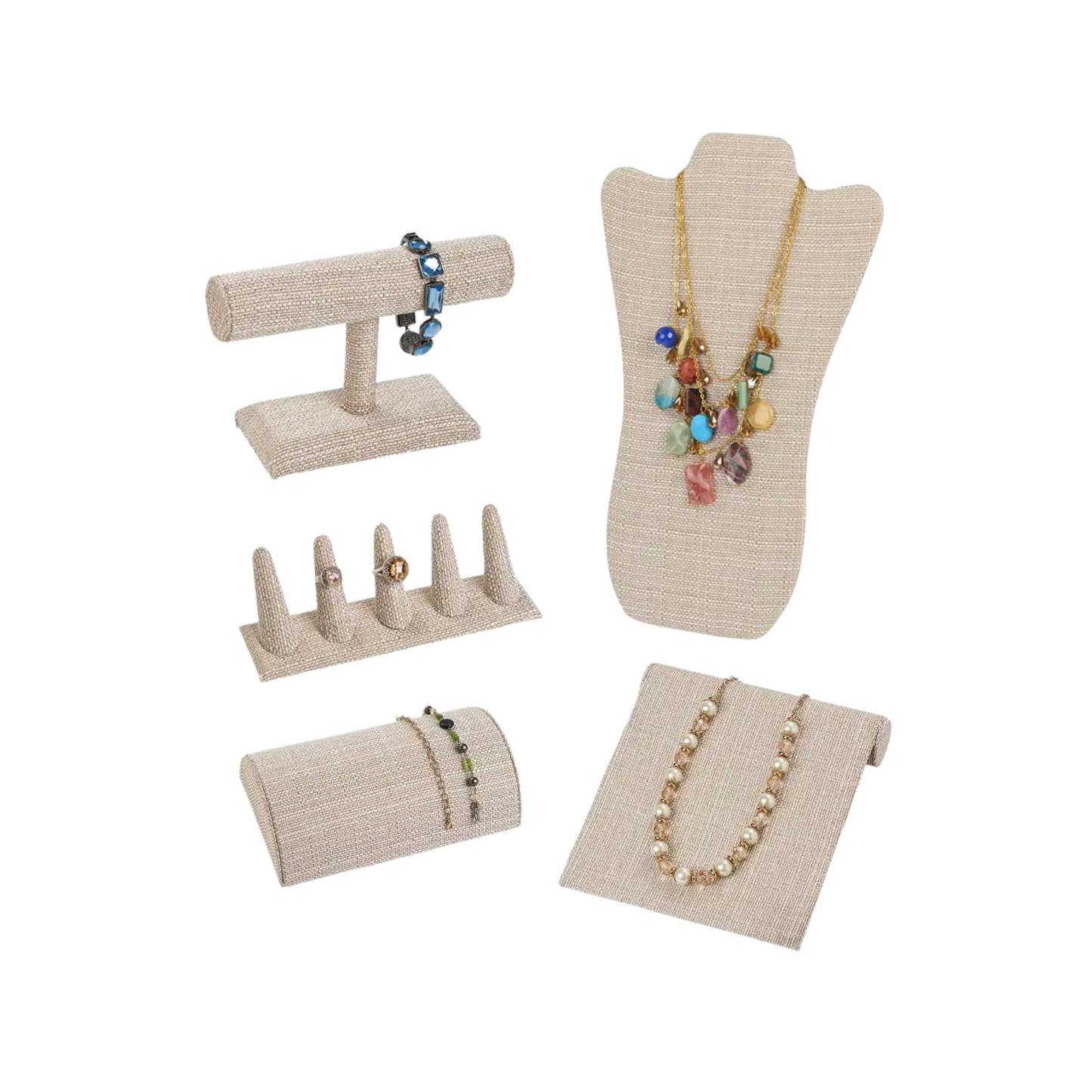 Linen Jewelry Display Set